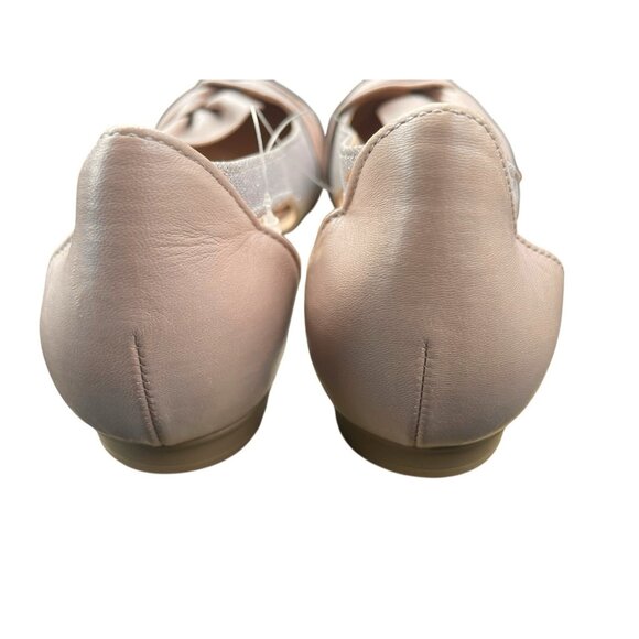 NEW Gabor Blush Pink Shimmer D'Orsay Ballet Flats Leather Wrap Bow Elegant Shoes - Picture 3 of 5